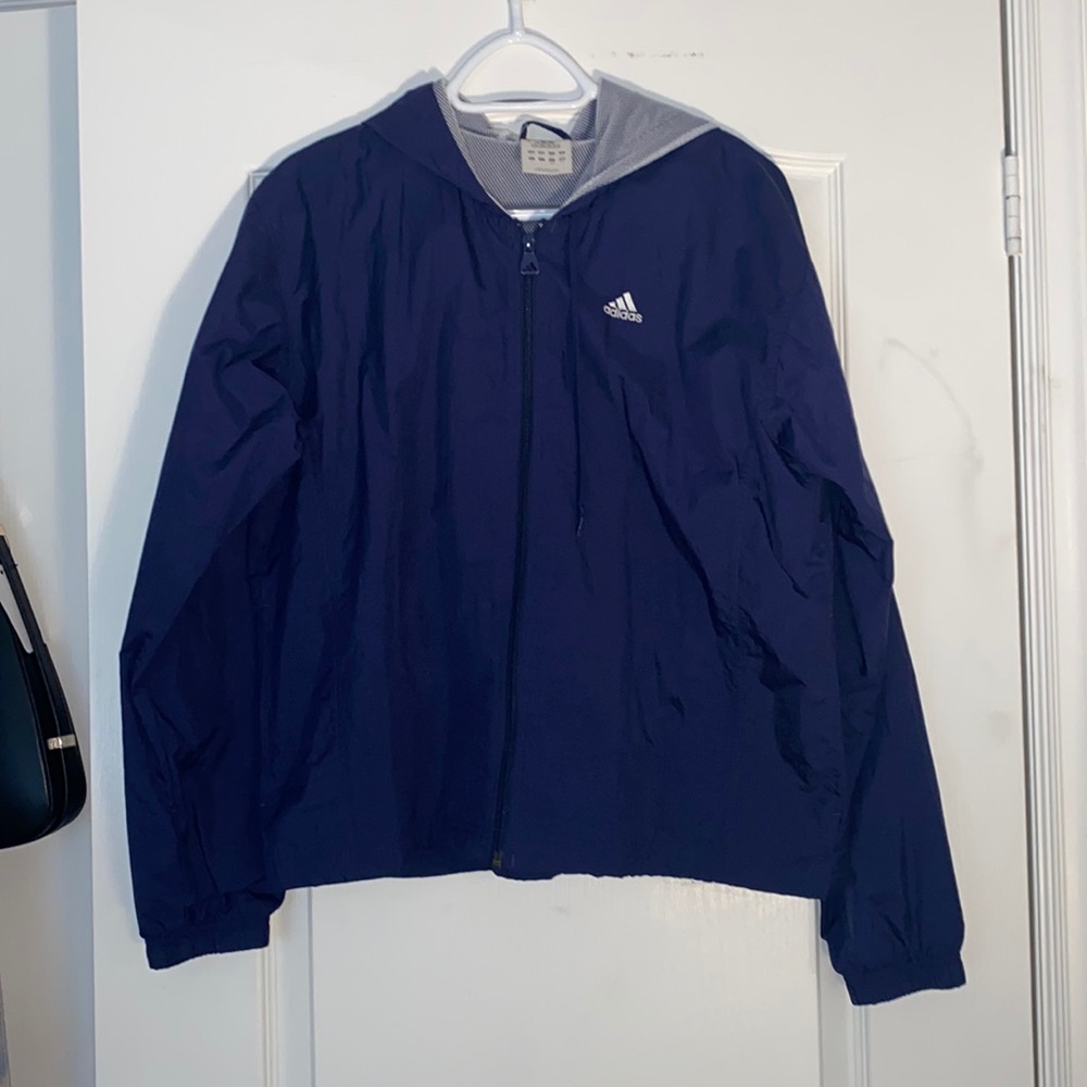 Adidas blue windbreaker